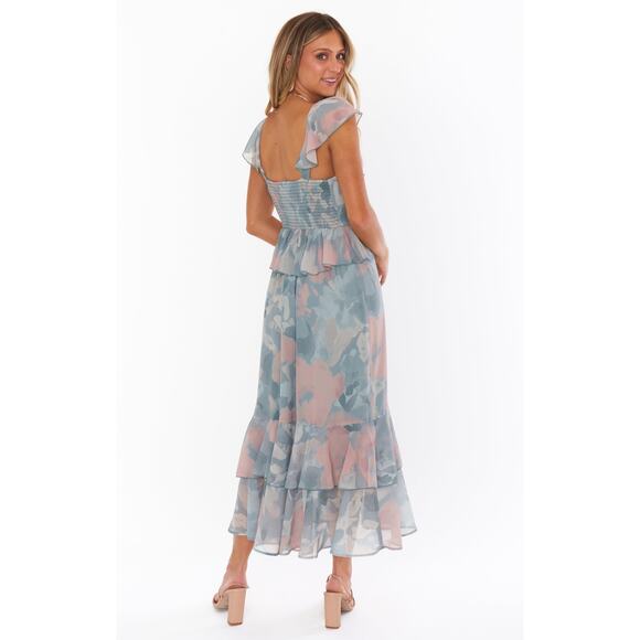 Show Me Your Mumu Reese Ruffle Dress in Sage I Do Floral XS NWT - Picture 7 of 7